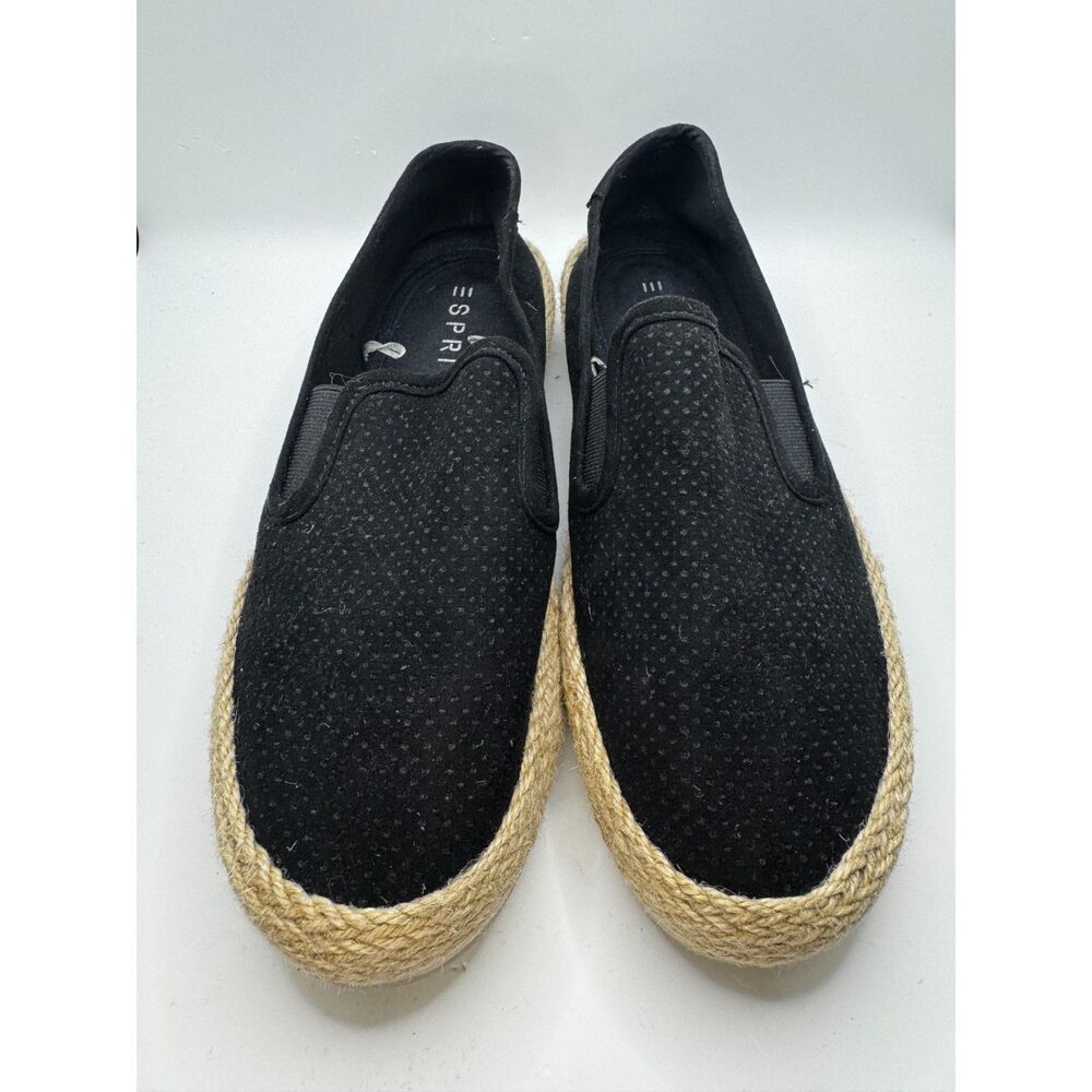 ESPIRIT Black and Jute Espadrilles Women's Size 9M